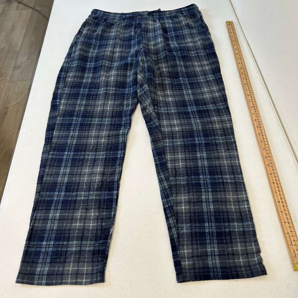 Hurley Men's Fleece Pajama Pants Blue Grey Plaid XL HFA22M13278